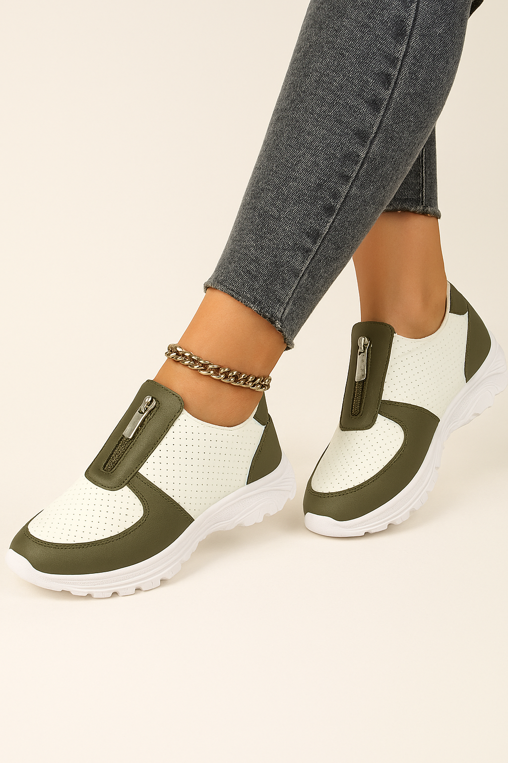 Slip-On Zip Detail Sneakers