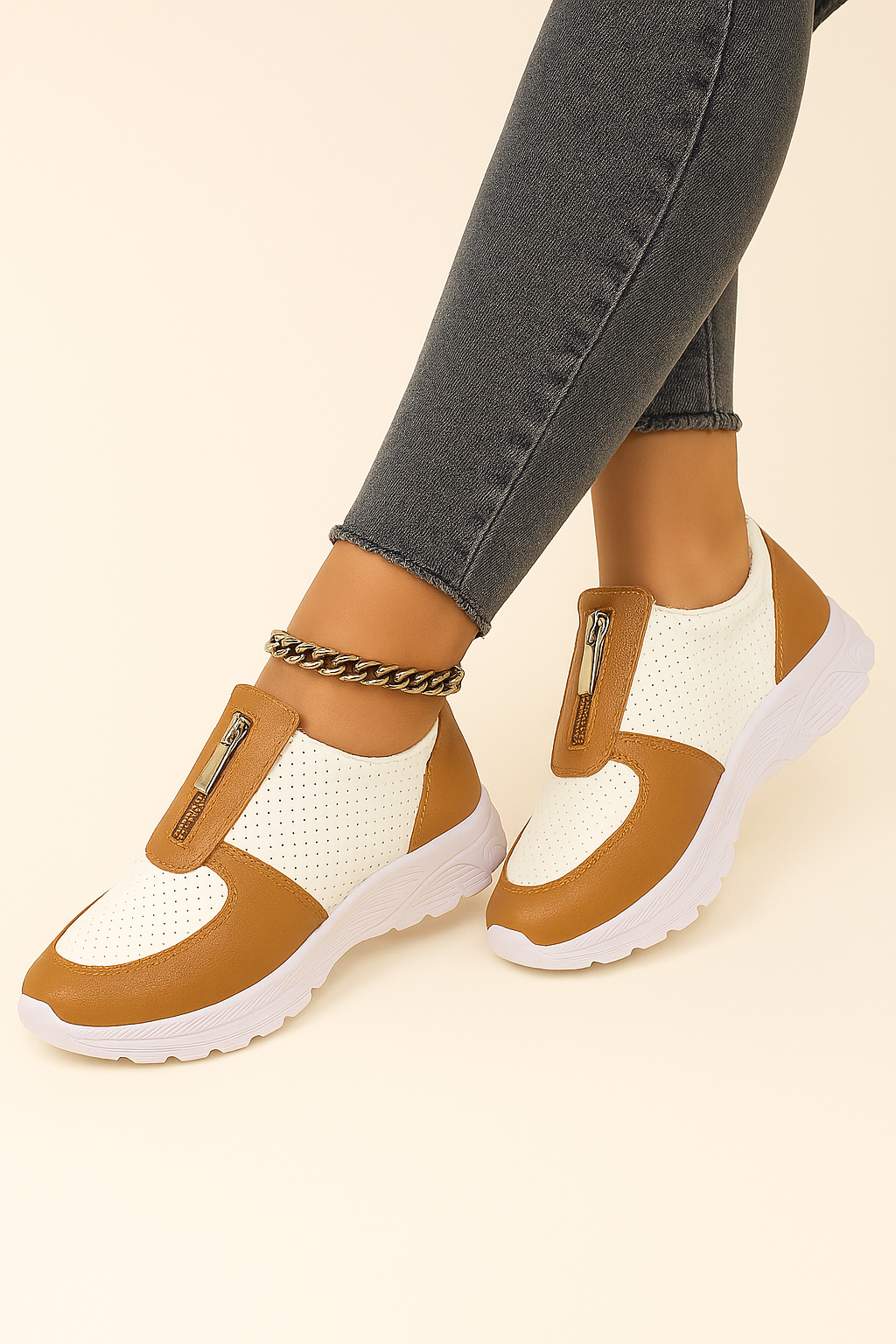 Slip-On Zip Detail Sneakers