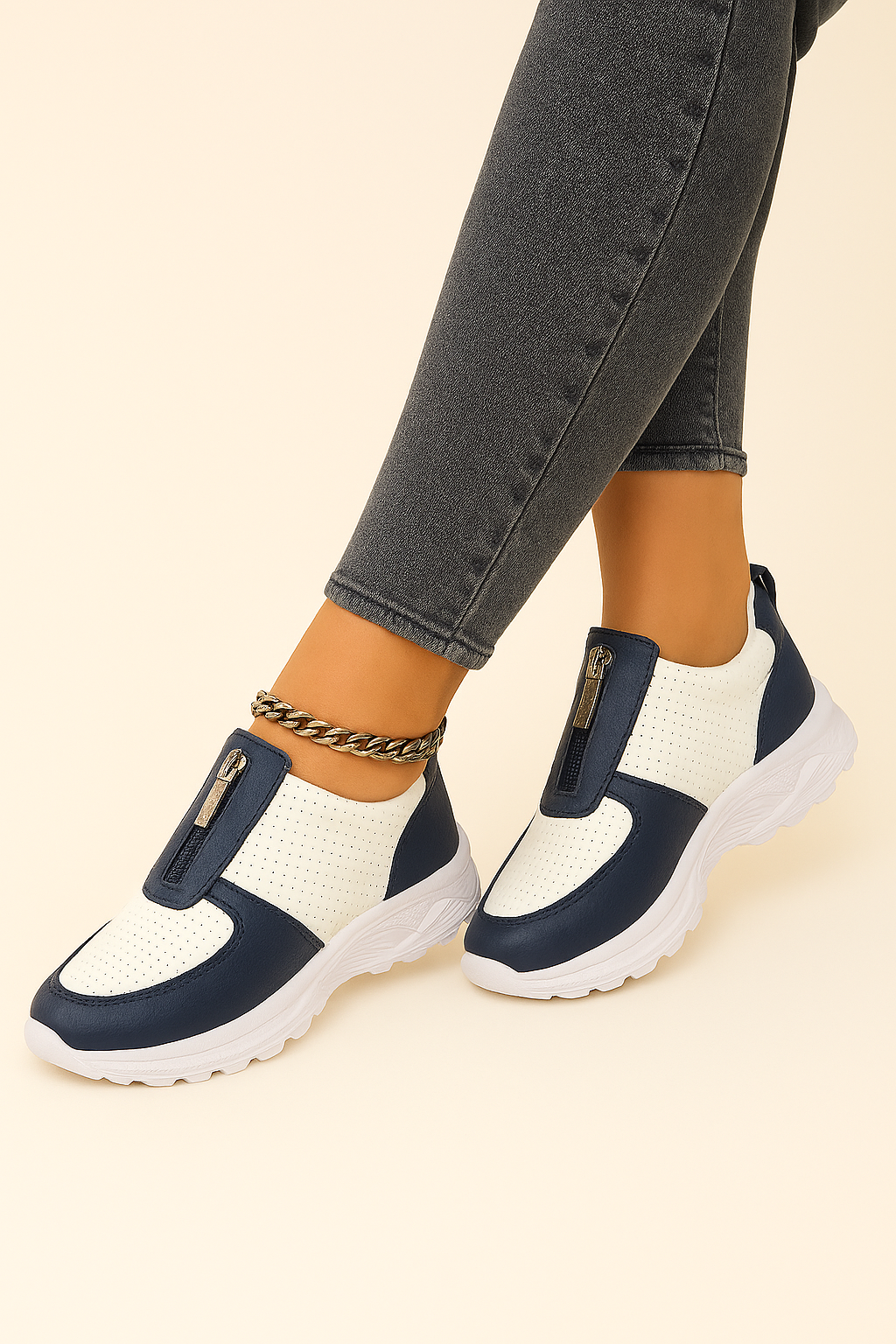 Slip-On Zip Detail Sneakers