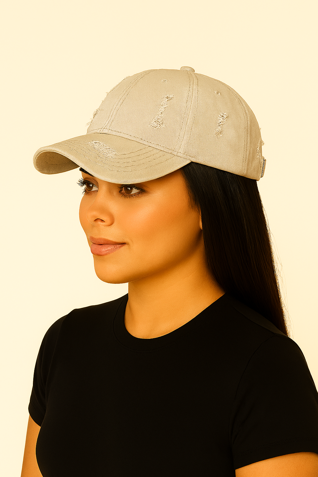 Distressed Cotton Baseball Cap