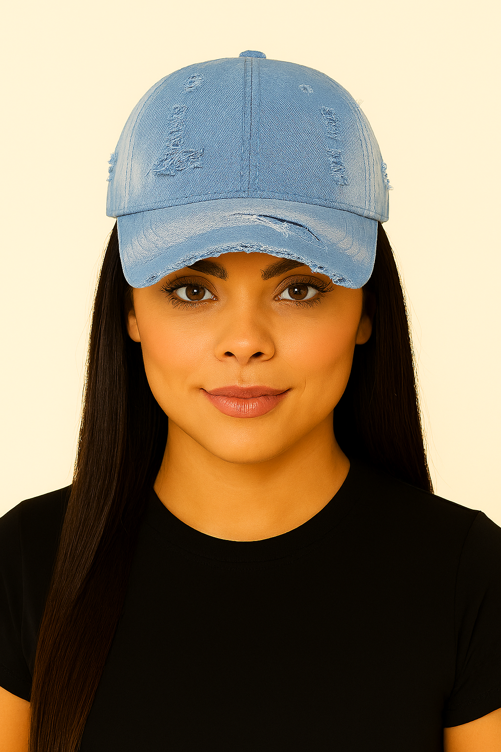 Distressed Cotton Baseball Cap