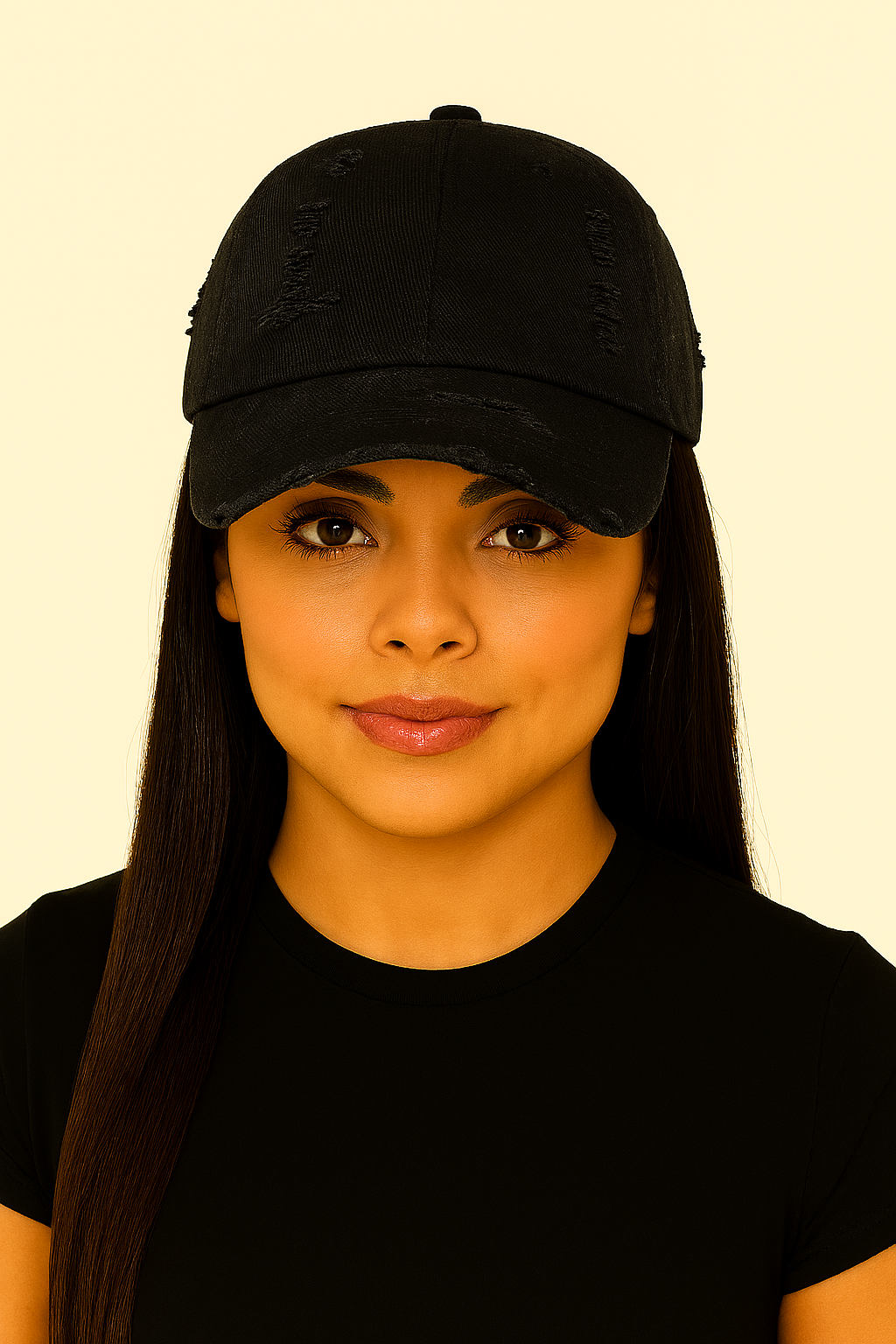 Distressed Cotton Baseball Cap