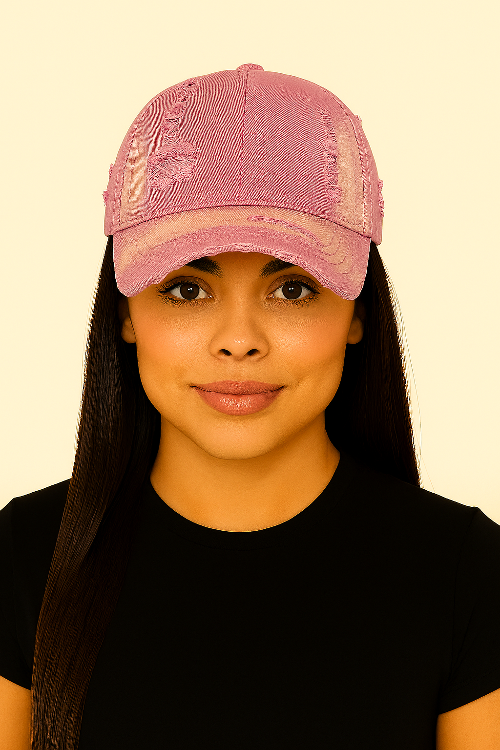 Distressed Cotton Baseball Cap