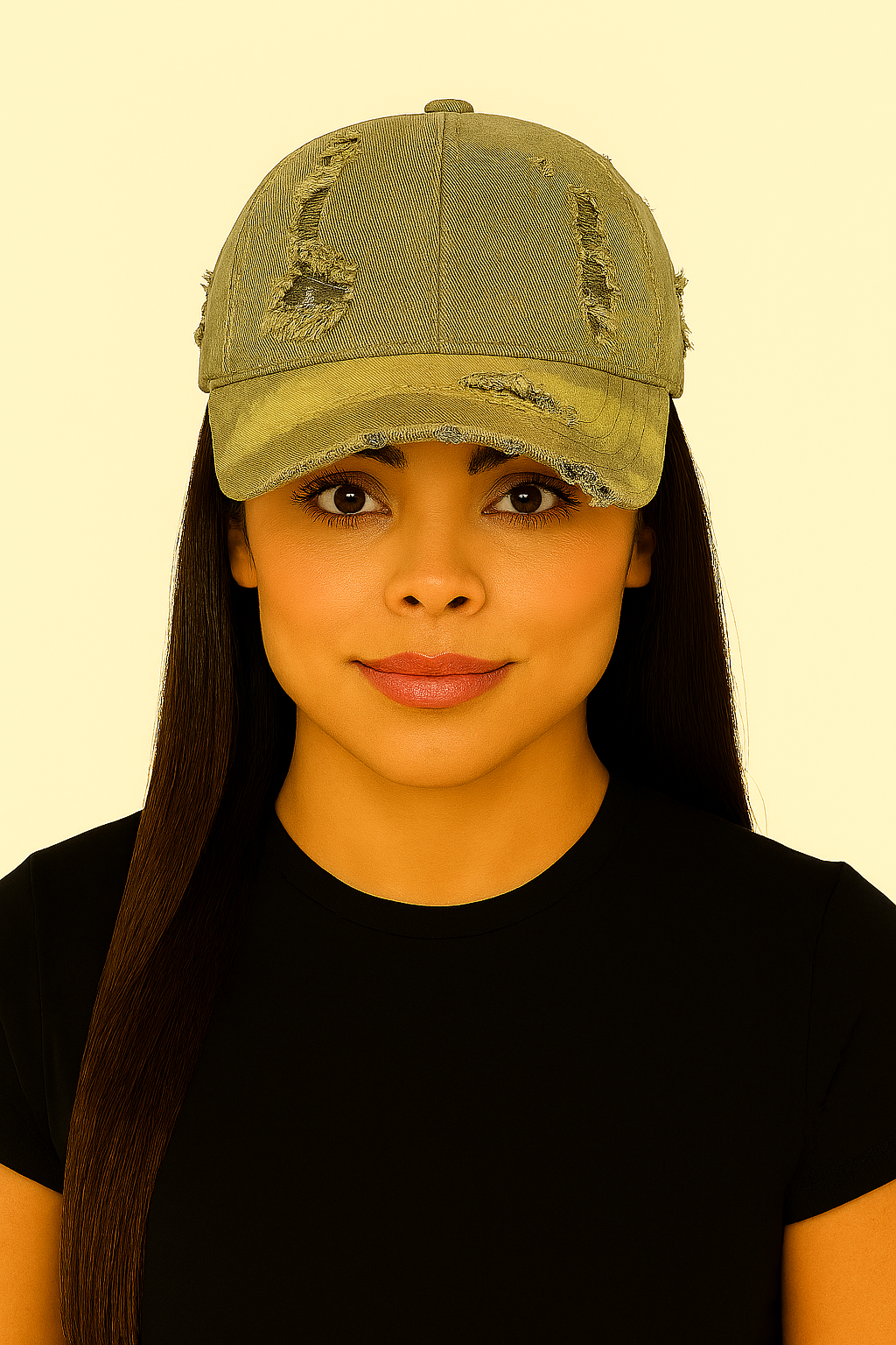 Distressed Cotton Baseball Cap