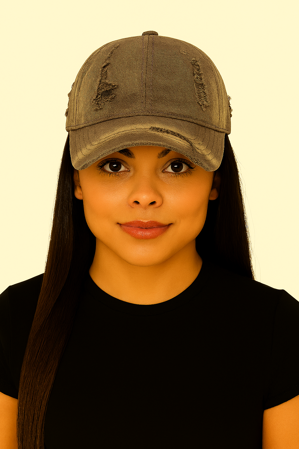 Distressed Cotton Baseball Cap