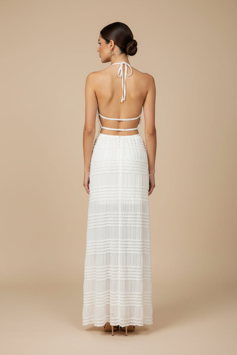 Smocked Halter Maxi Dress