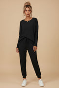 Solid Knit Two‑Piece Set