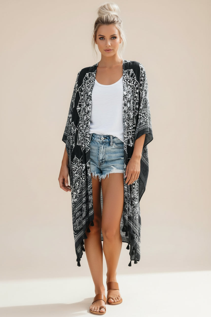 Boho Floral Swim Cover‑Up