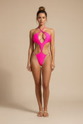 Maillot de bain une pièce sexy en tricot très extensible