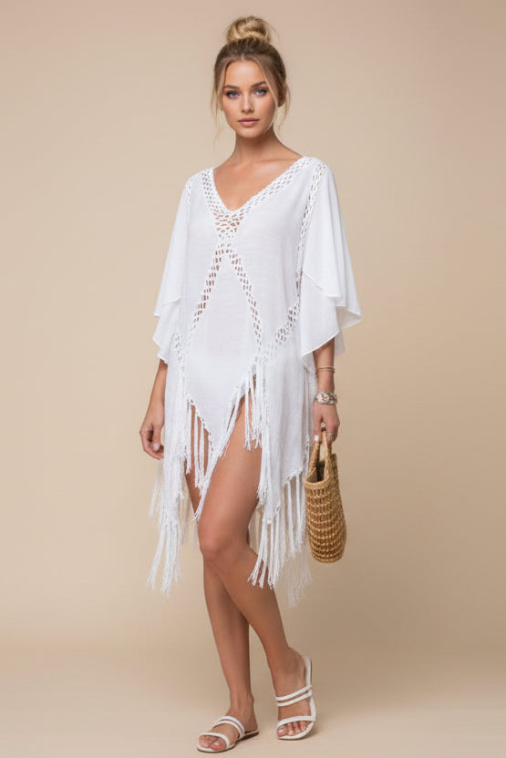 Hand Hook Fringe Beach Cover-Up