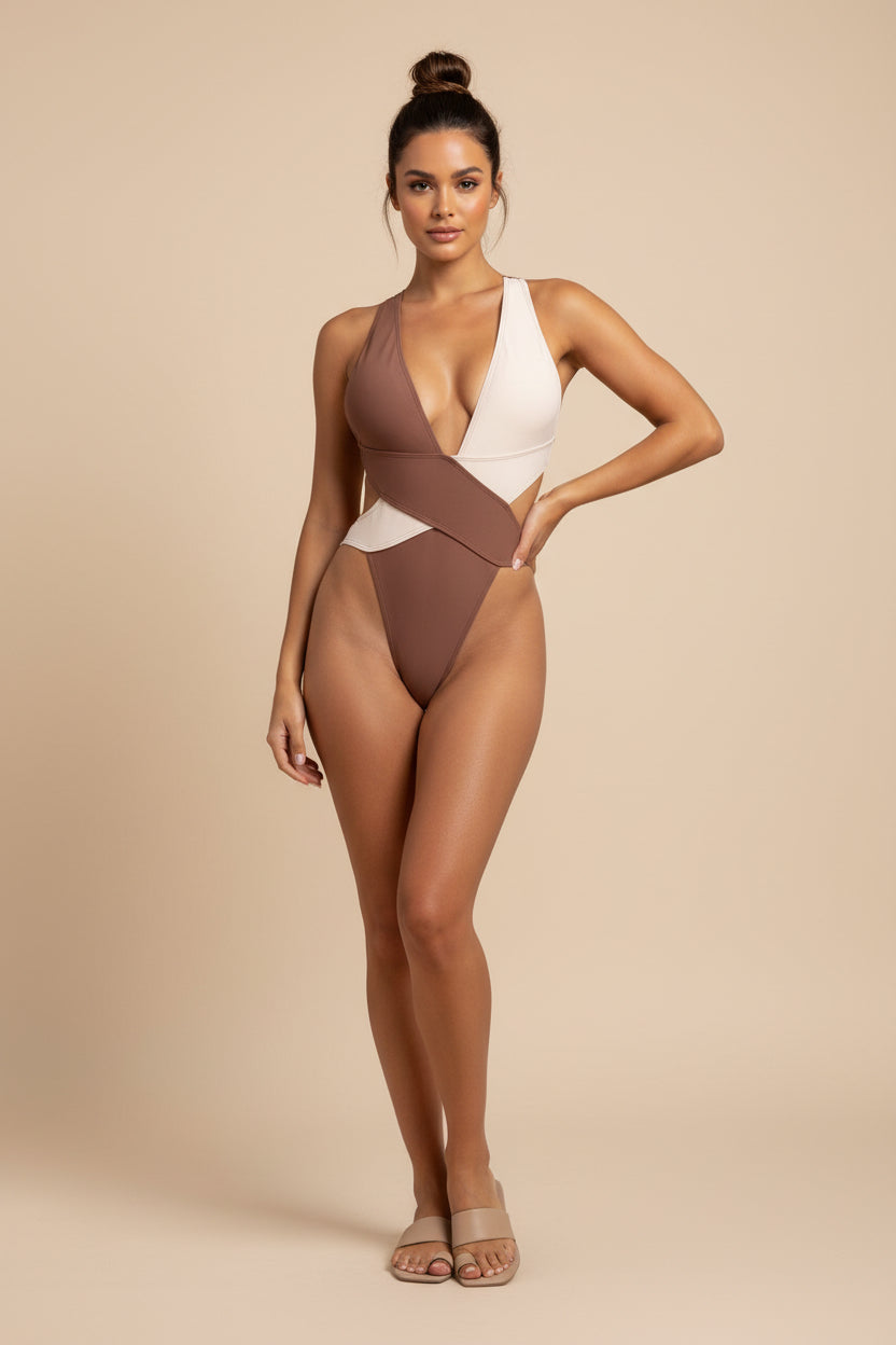 Boho One-Piece Swimsuit with Cutouts
