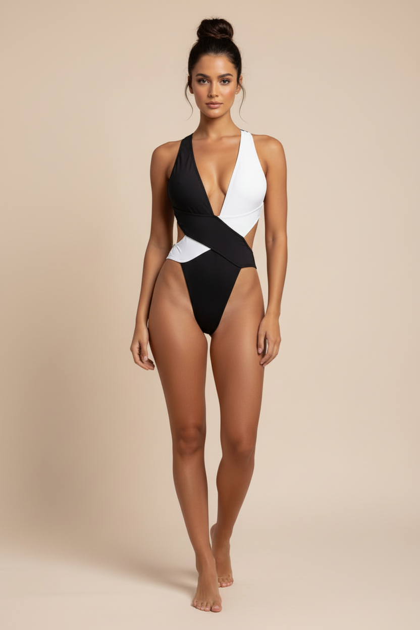 Boho One-Piece Swimsuit with Cutouts