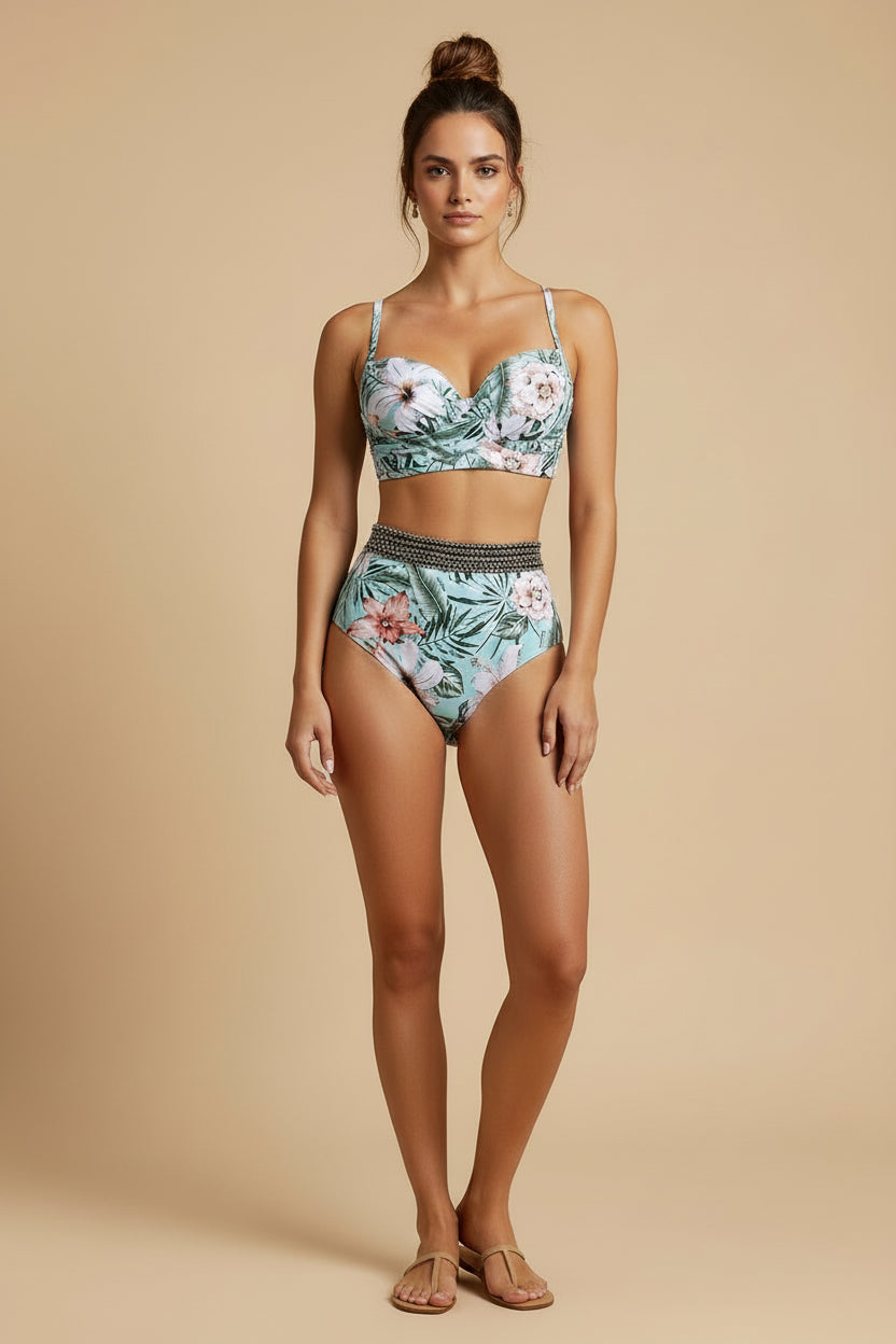 Boho Floral Two‑Piece Bikini Set