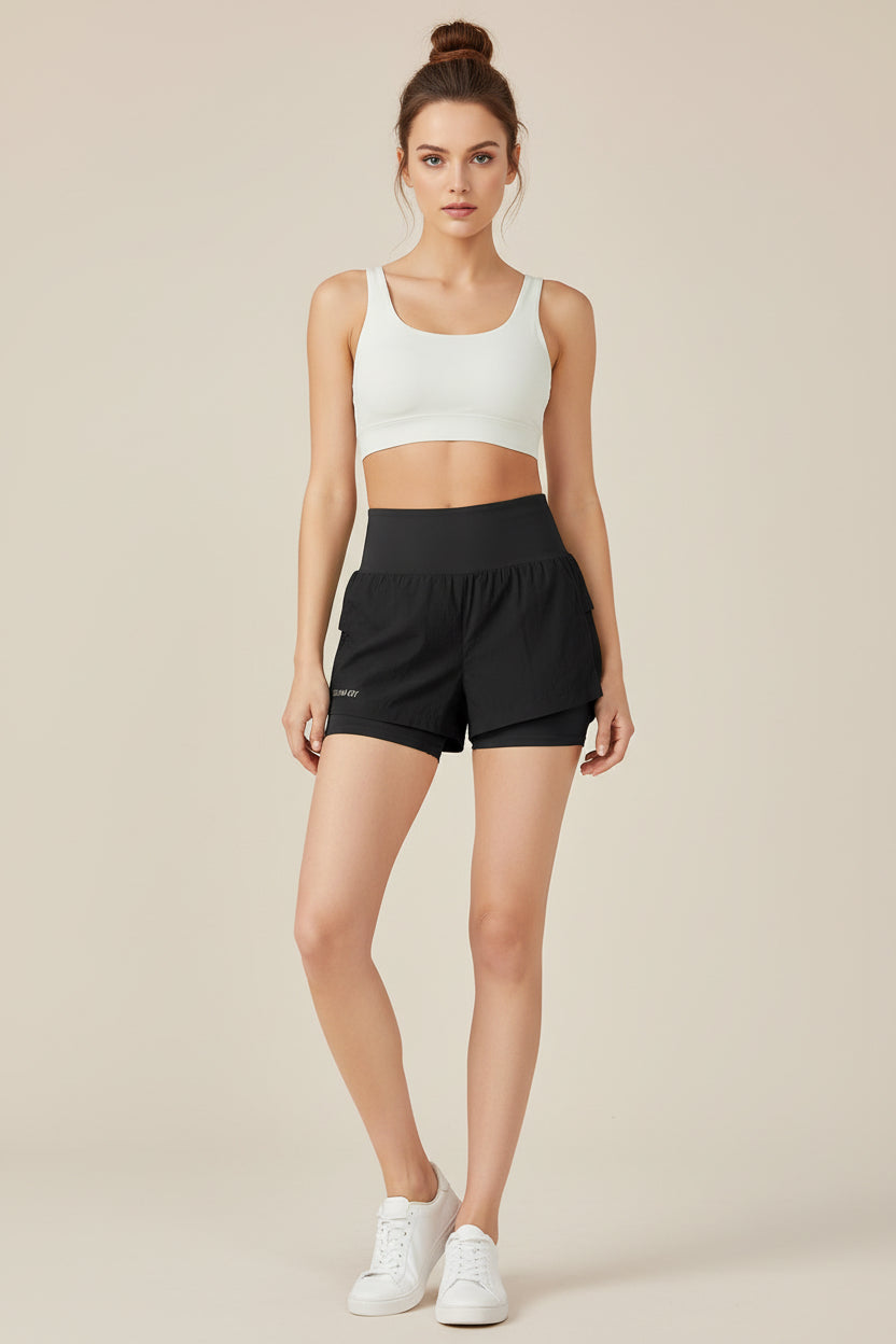 Lightweight Sports Shorts – High‑Waist Woven Running & Training Shorts