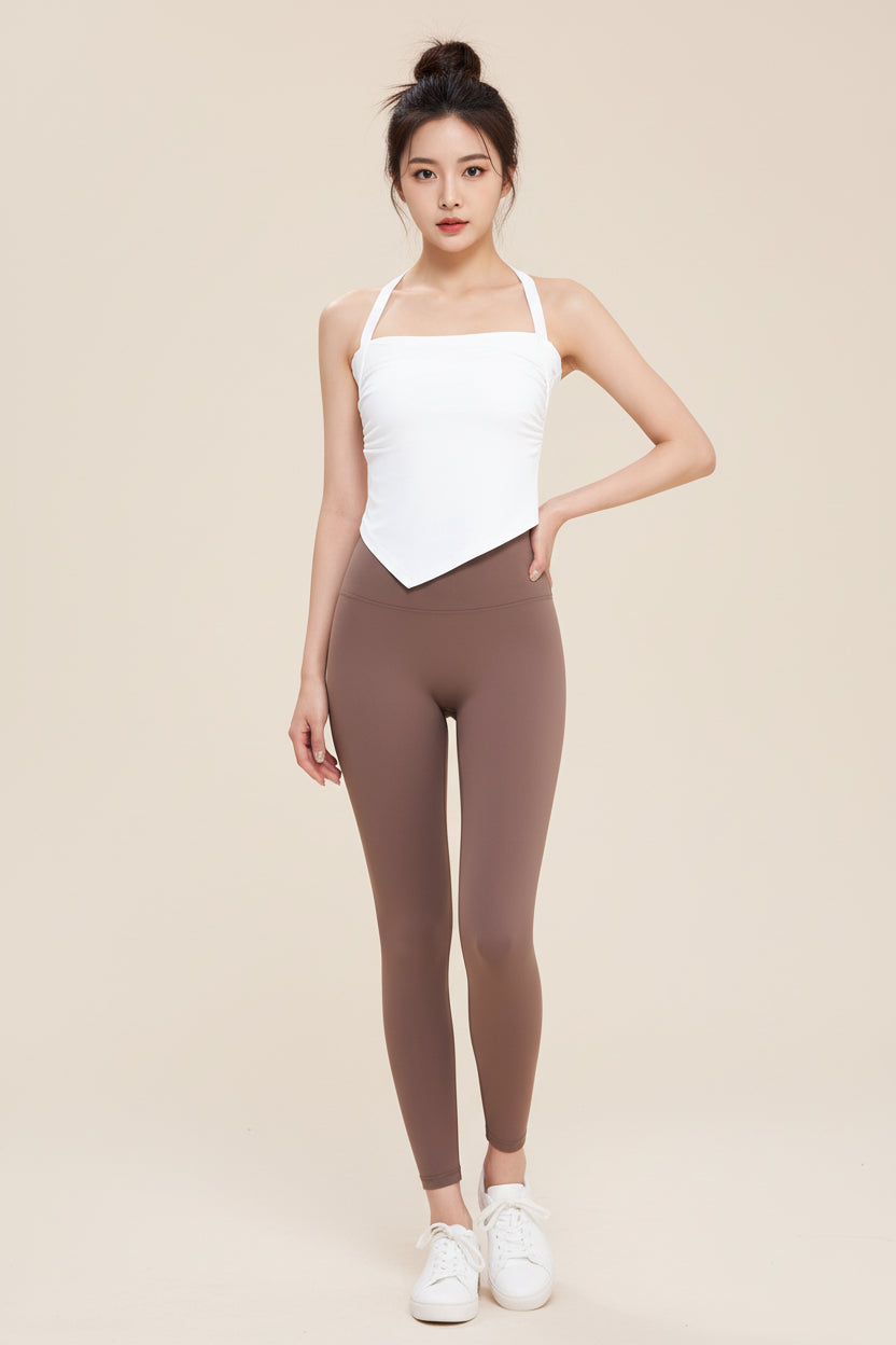 Asymmetrical Halter Neck Sports Tank Top