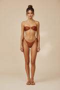 🌴 Brauner trägerloser Bikini mit Trägern