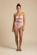 Solid Color One‑Piece Swimsuit with 3D Flower