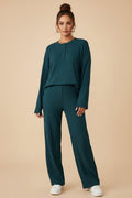 Ensemble décontracté deux pièces en maille avec pantalon