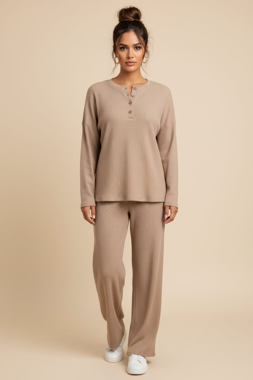 Casual Knit Two‑Piece Pants Set