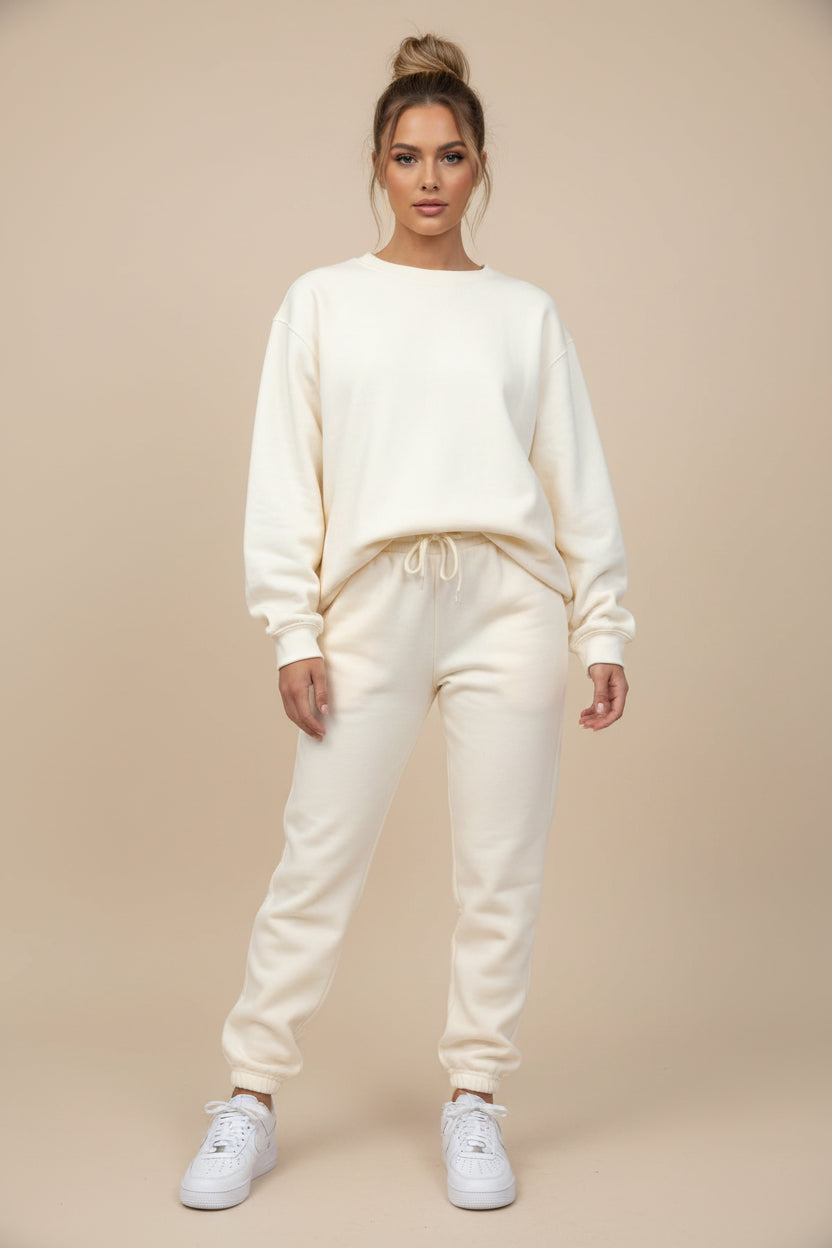 Gemütliches Zweiteiler-Strick-Loungewear-Set | Rundhals-Sweatshirt & Jogginghose