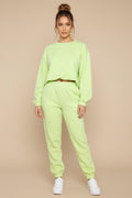 Gemütliches Zweiteiler-Strick-Loungewear-Set | Rundhals-Sweatshirt & Jogginghose