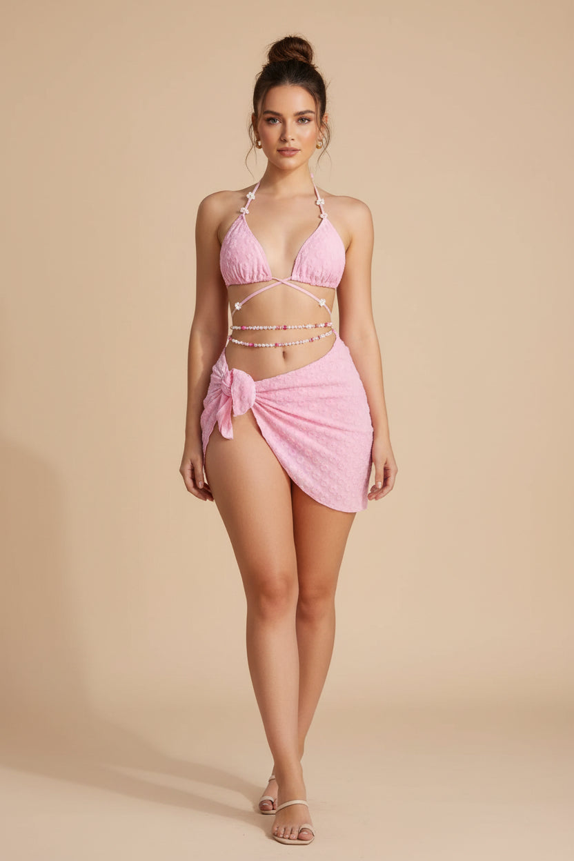 Boho Lace 3-Piece Bikini Set