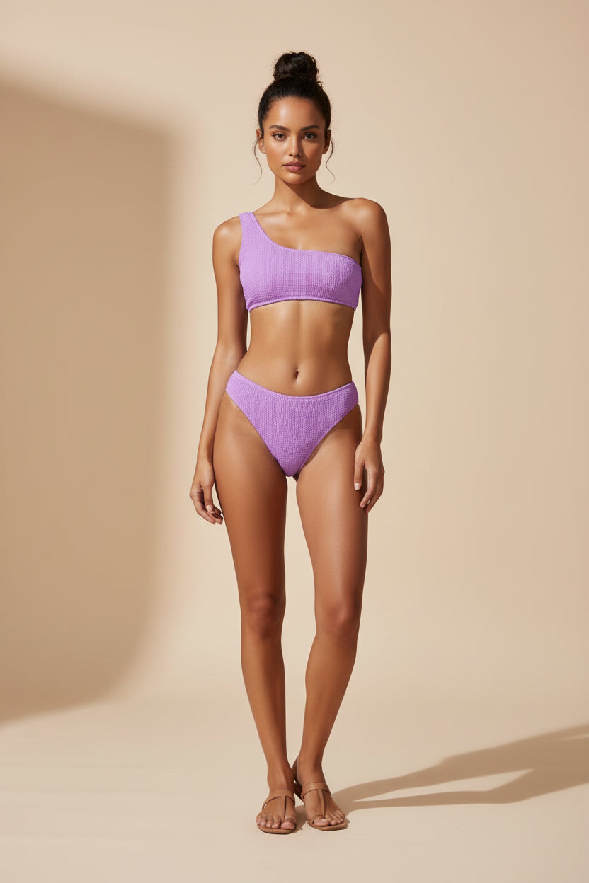 One-Shoulder High Waisted Bikini Set