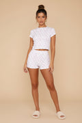 Woven Pajama Two‑Piece Set