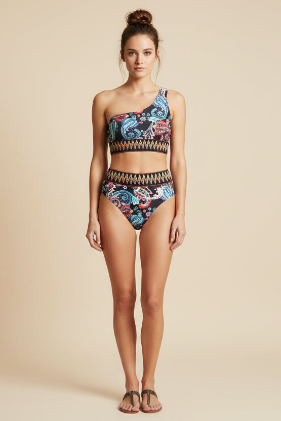 One-Shoulder Triangle Bikini Set