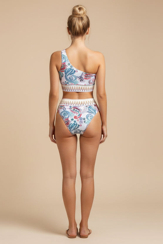 One-Shoulder Triangle Bikini Set