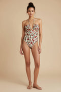 Retro Floral Print One‑Piece Swimsuit or Matching Wrap Skirt Cover‑Up