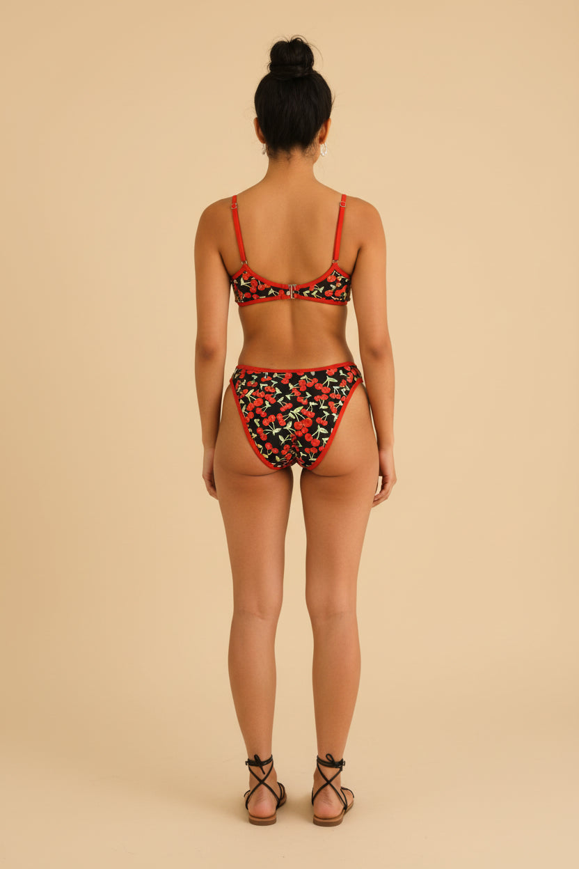 Cute Fruit Print Two‑Piece Swim Set