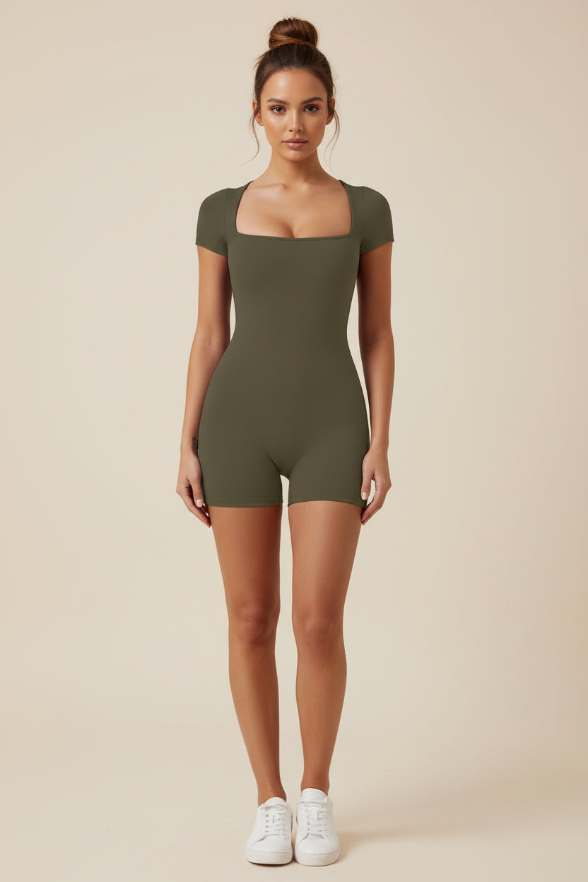 High‑Stretch One‑Piece Sports Romper