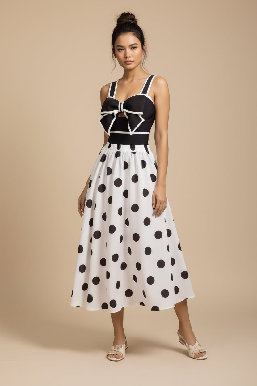 One‑Piece Swimsuit in Black or White & Matching Cover‑Up Skirt