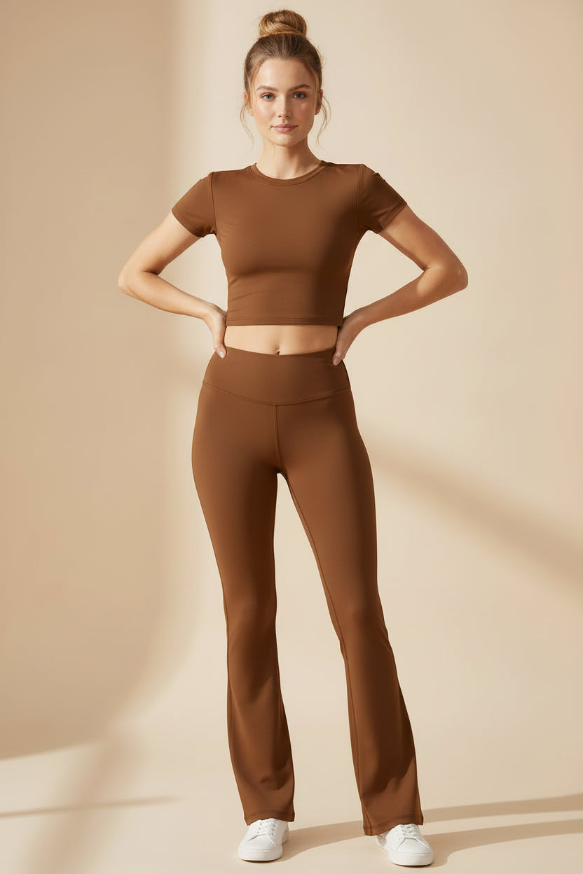 Solid Color Two‑Piece Pants Set