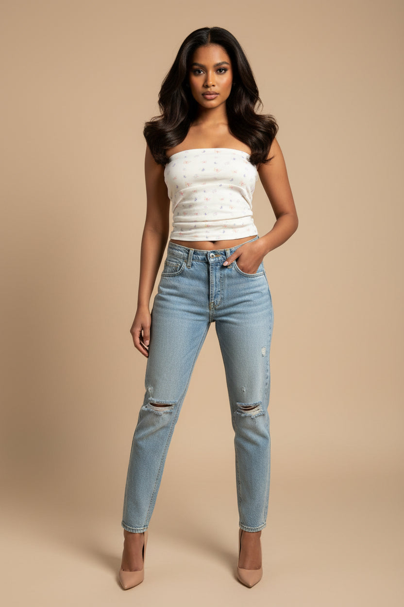 Floral Strapless Tube Top