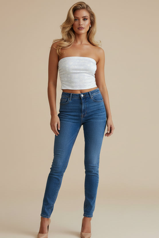 Floral Strapless Tube Top