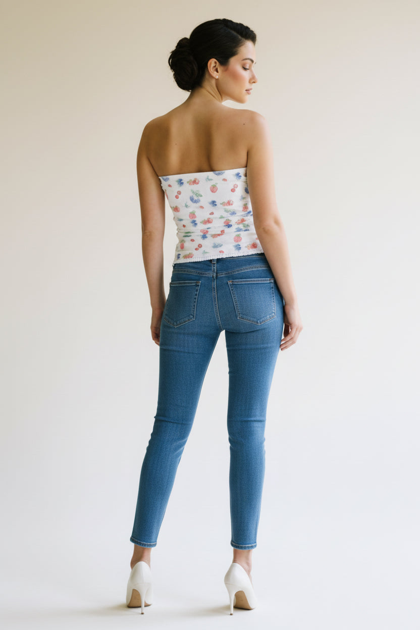 Floral Strapless Tube Top