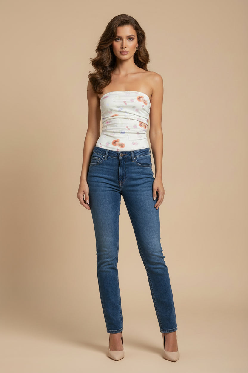 Floral Strapless Tube Top