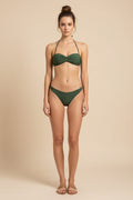 Deep V Leopard & Solid Bikini Set