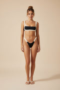 Ensemble bikini deux pièces noir et blanc