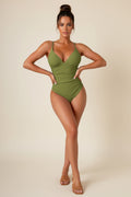 Sexy V‑Neck One‑Piece Swimsuit