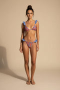 Bikini-Set mit Rüschen und Blumenmuster