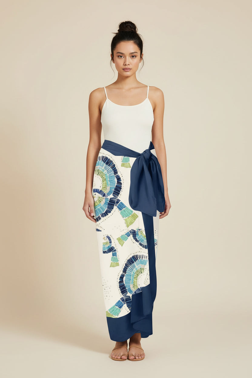 One-Shoulder Ruffle Swimsuit OR Sarong Beach Cover Up