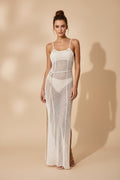 Crochet Knit Cover Up Maxi Dress