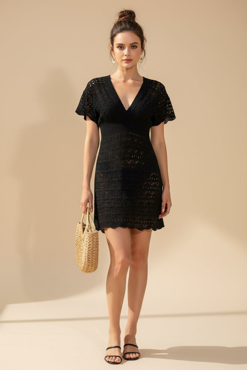 Sexy Knit Beach Cover‑Up Dress