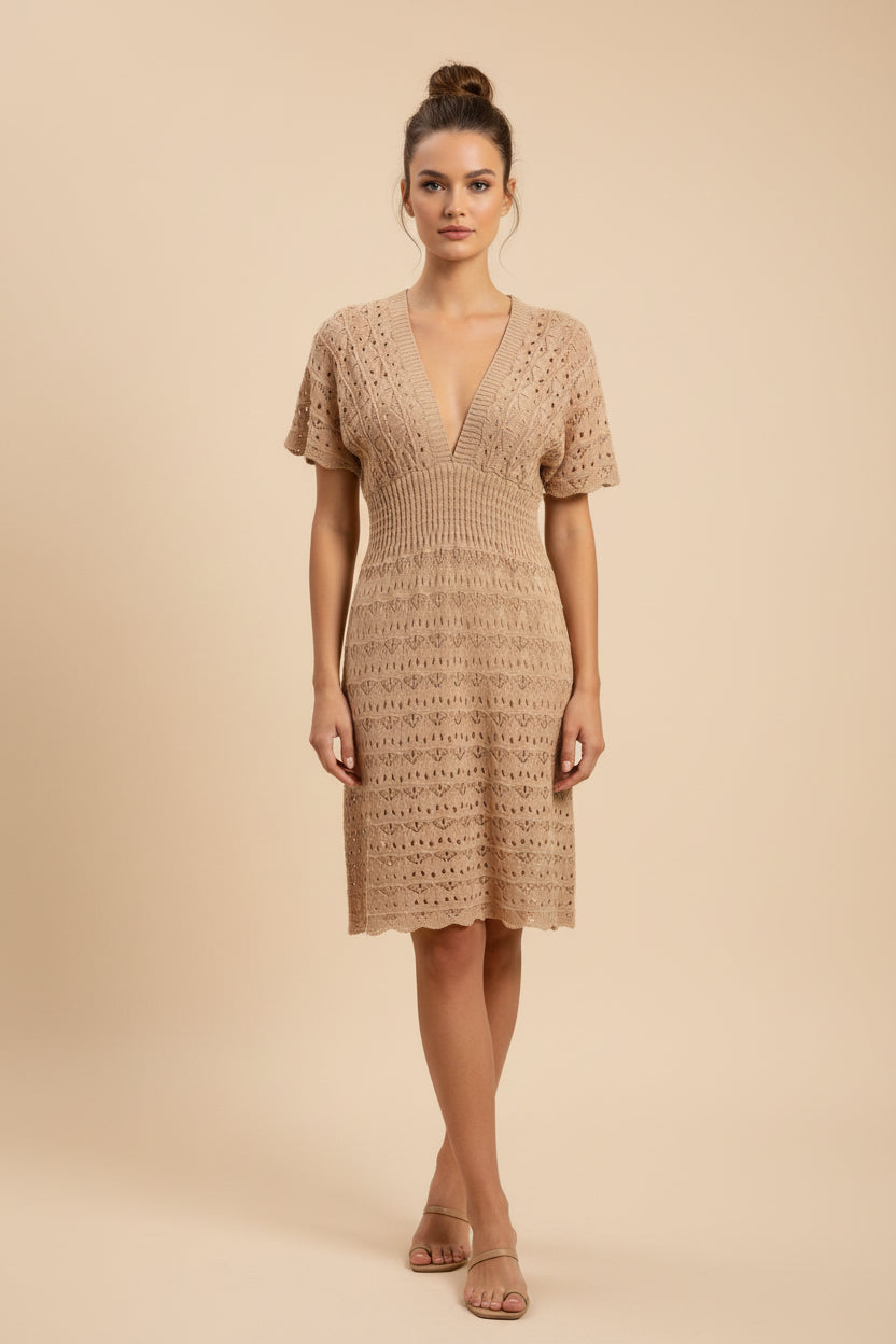Sexy Knit Beach Cover‑Up Dress