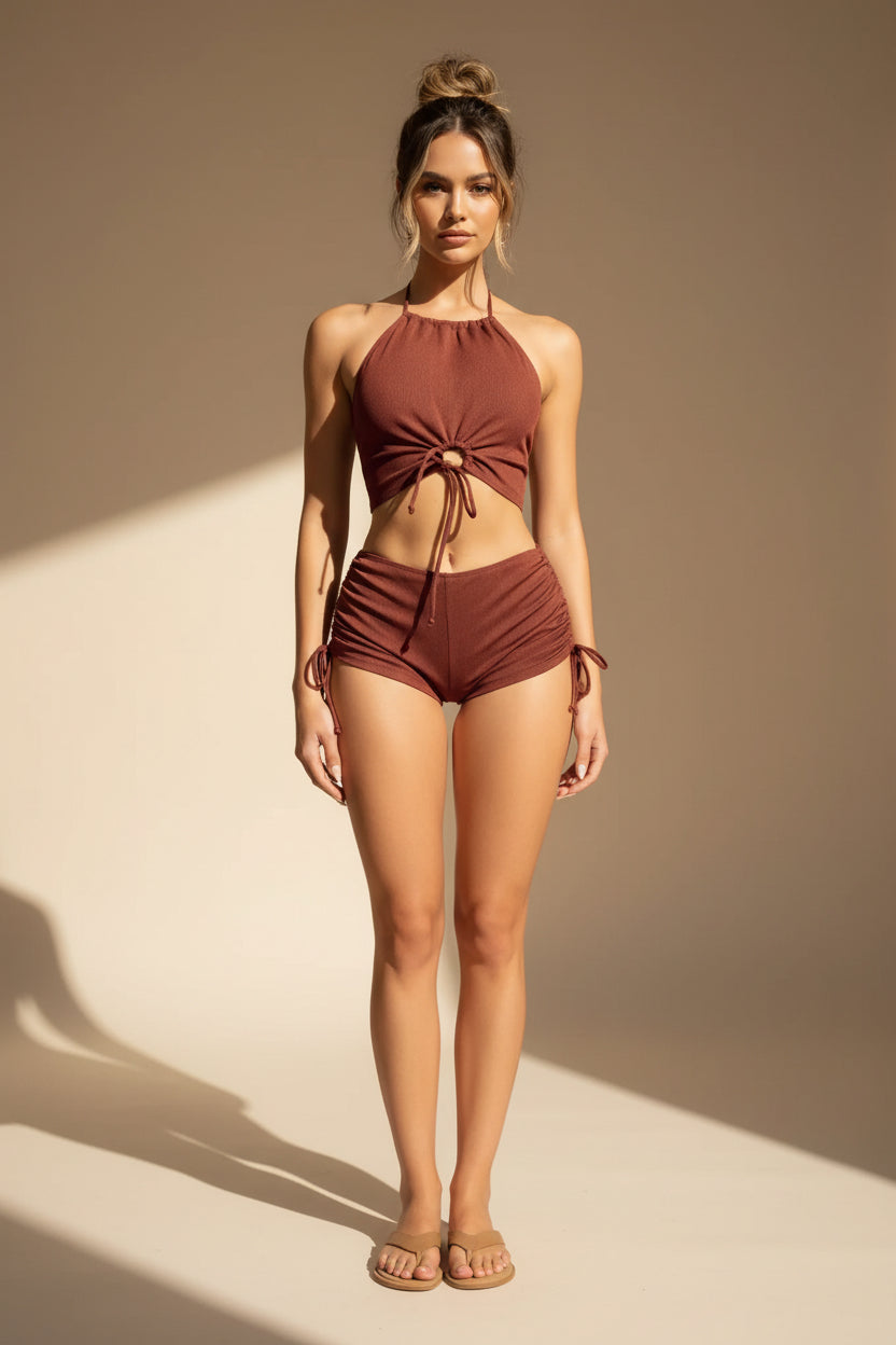 Solid Two‑Piece Swim Set