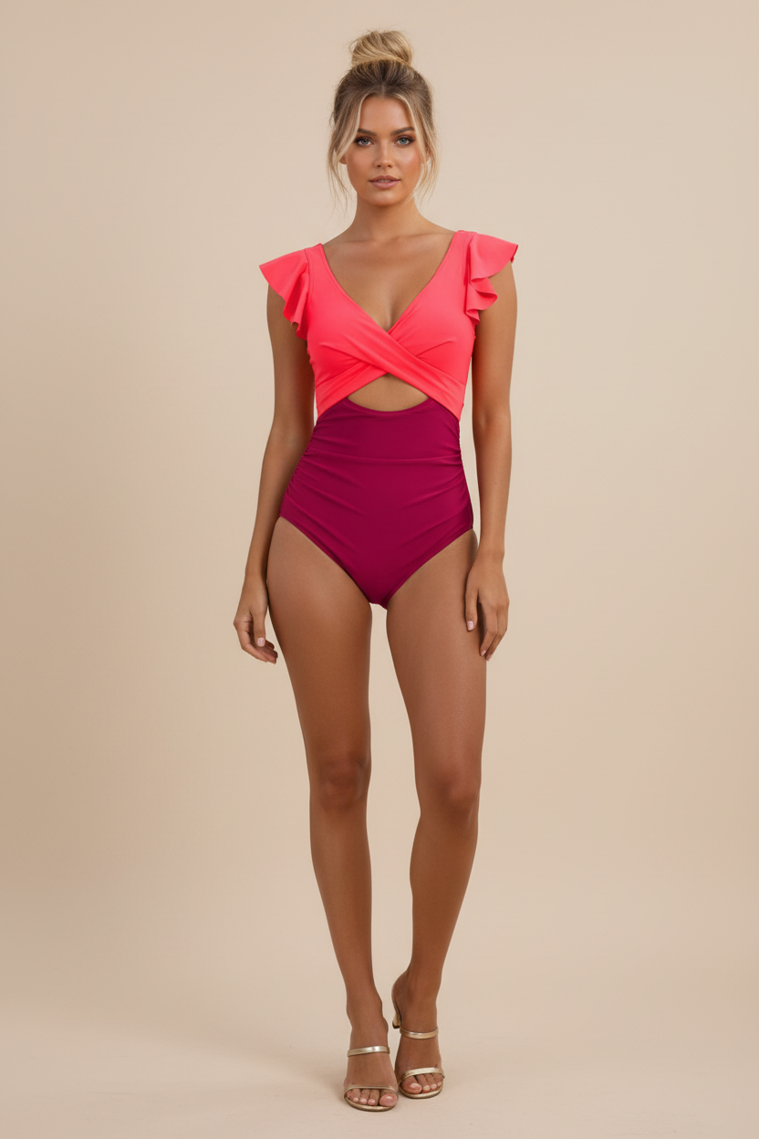 Solid One‑Piece Swimsuit