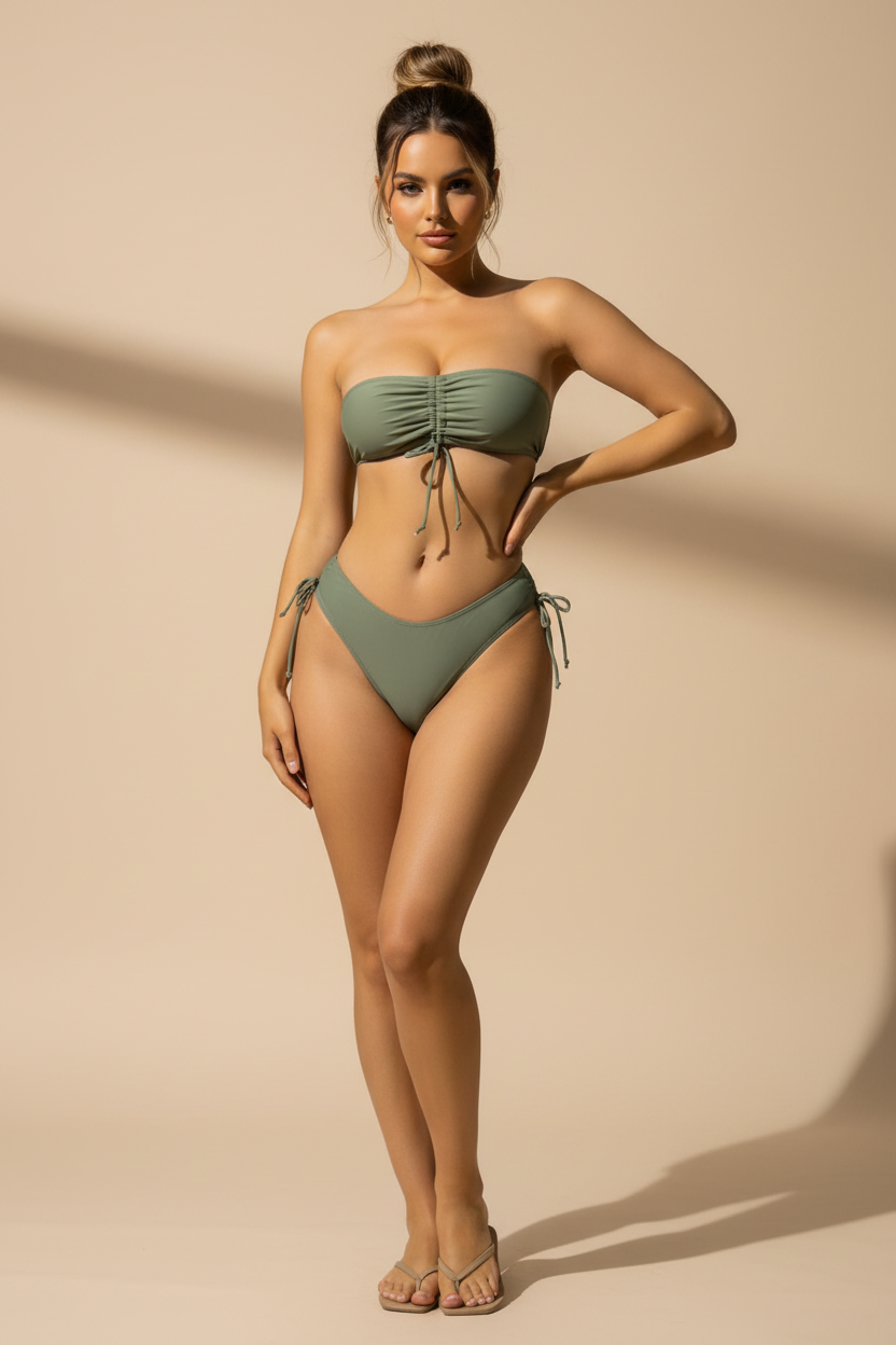 Tube Top Two‑Piece Bikini Set